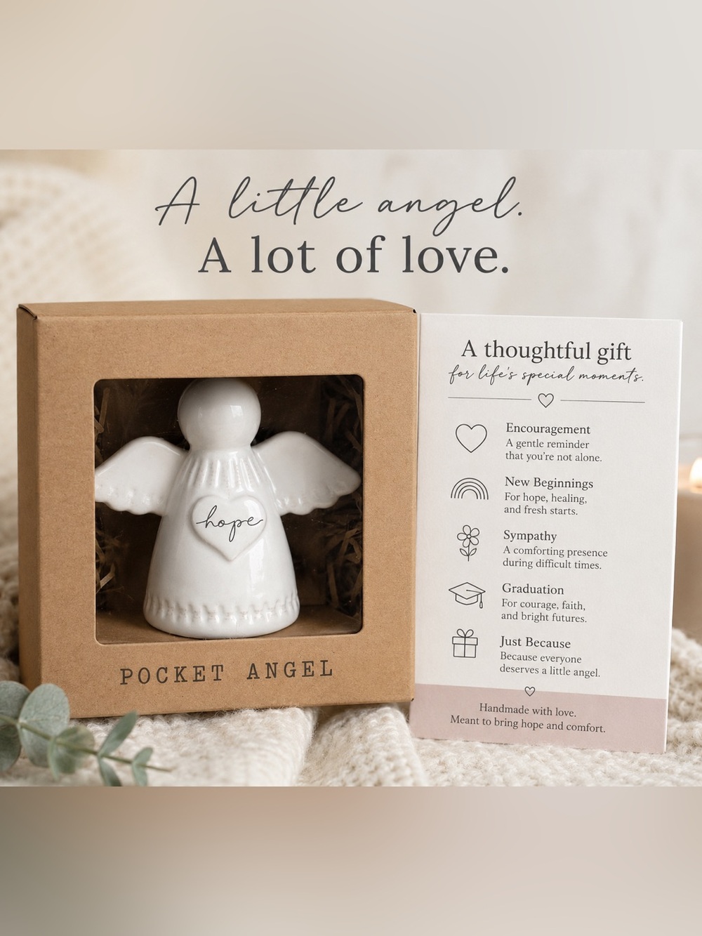 Pocket Angel – "Hope" Ceramic Keepsake Gift NIB